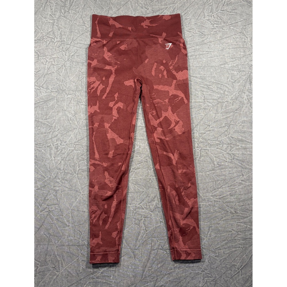 Gymshark Leggings Womens M Savanna Cherry Brwn Adapt Camo Seamless High Waisted